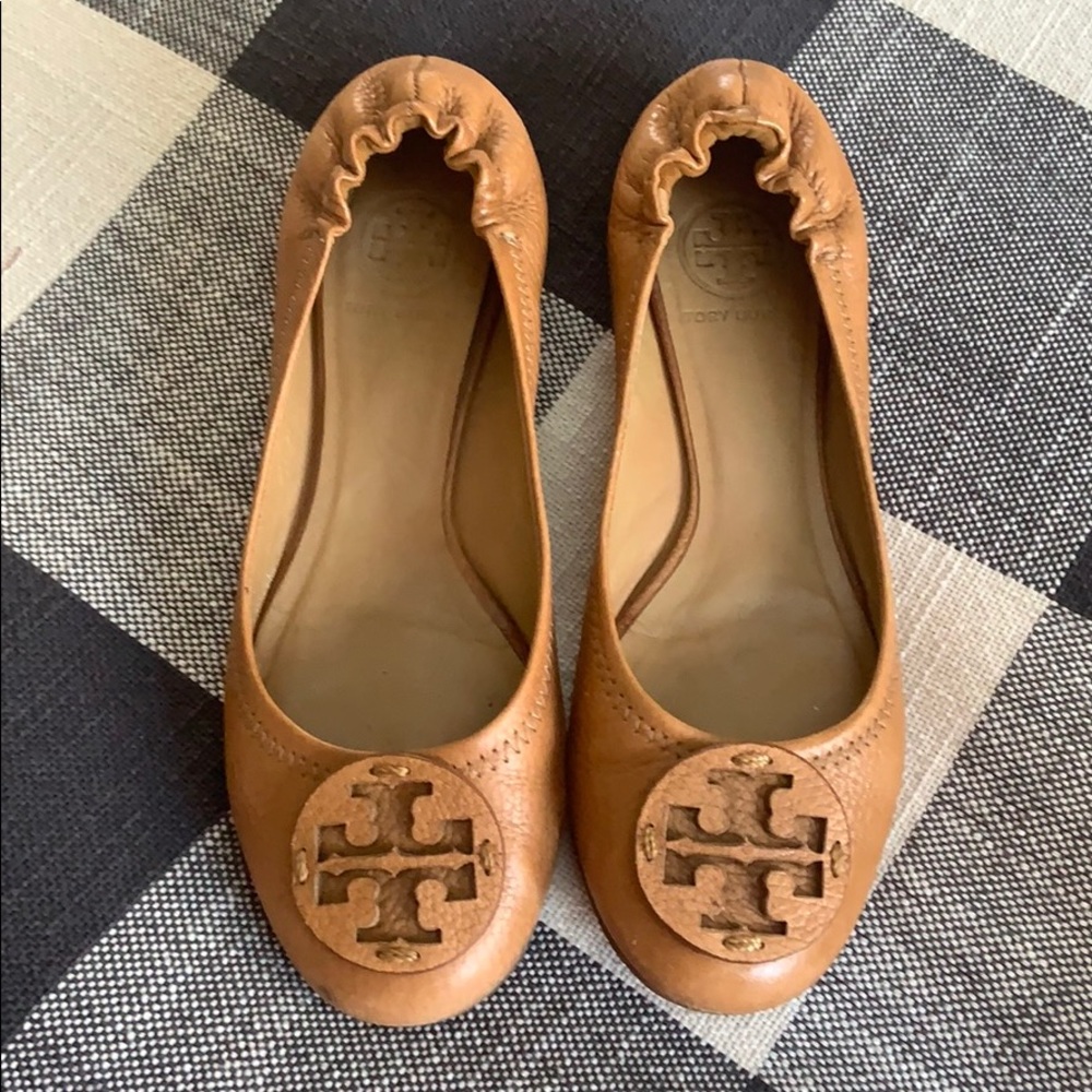 Tory Burch Minnie Travel Flat brown leather size 7